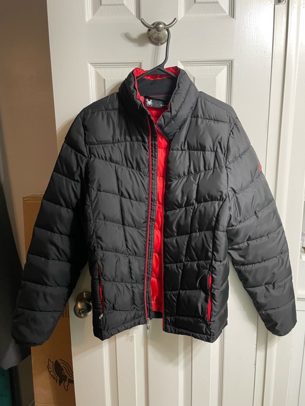 Spyder Black and Red Puffer Jacket - Men’s Size Small
